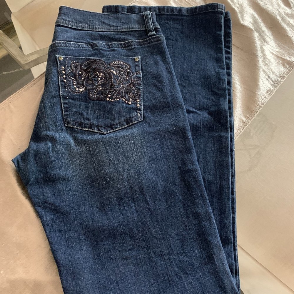 WHBM Denim Jeans with Embellished Front & Back Pockets